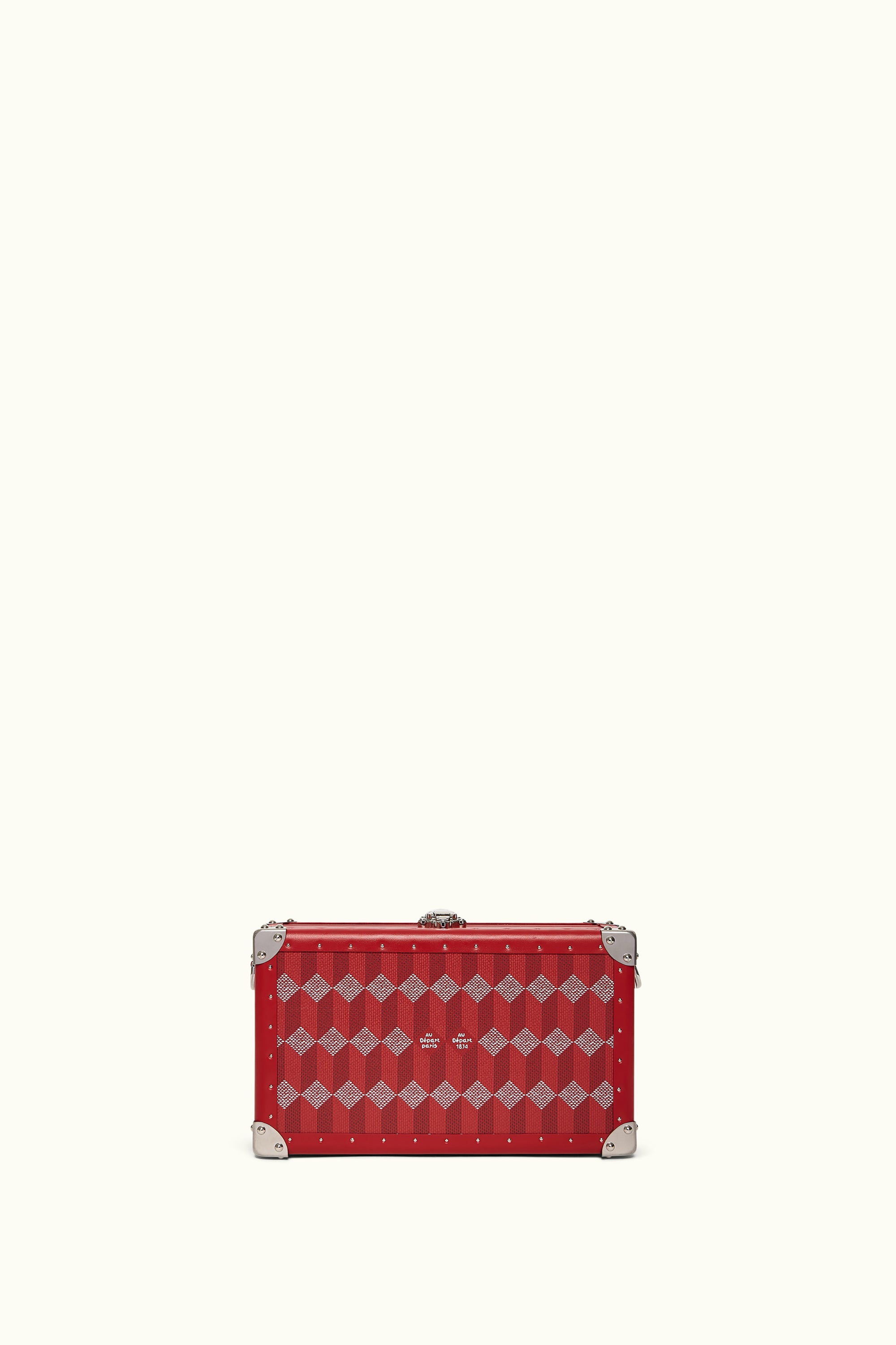 Le Mini Malle Rectangulaire Toile Enduite Rouge