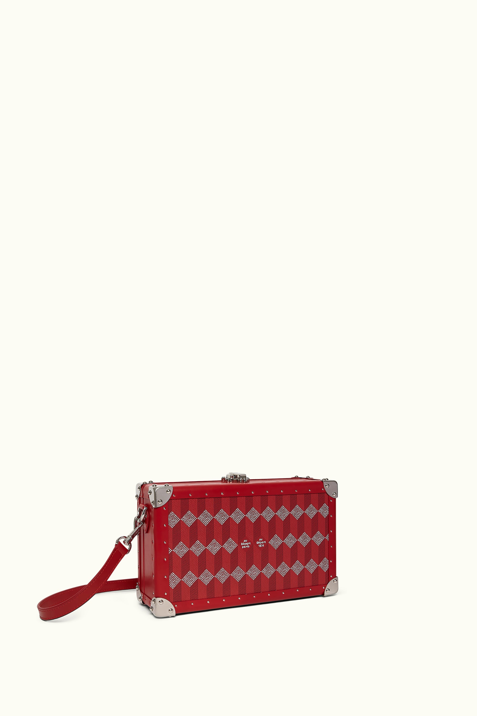 Le Mini Malle Rectangulaire Toile Enduite Rouge