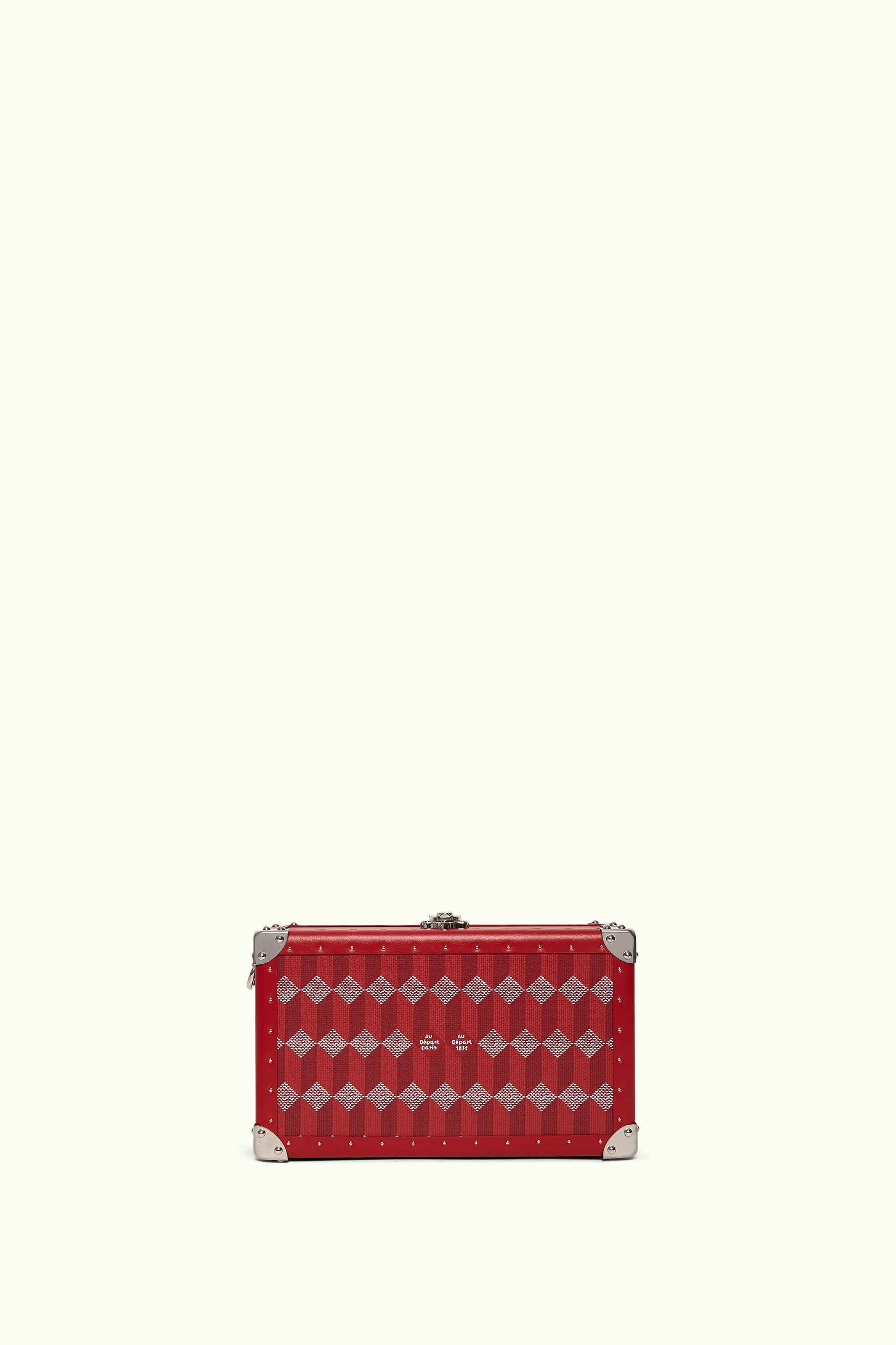 Le Mini Malle Rectangulaire Toile Enduite Rouge