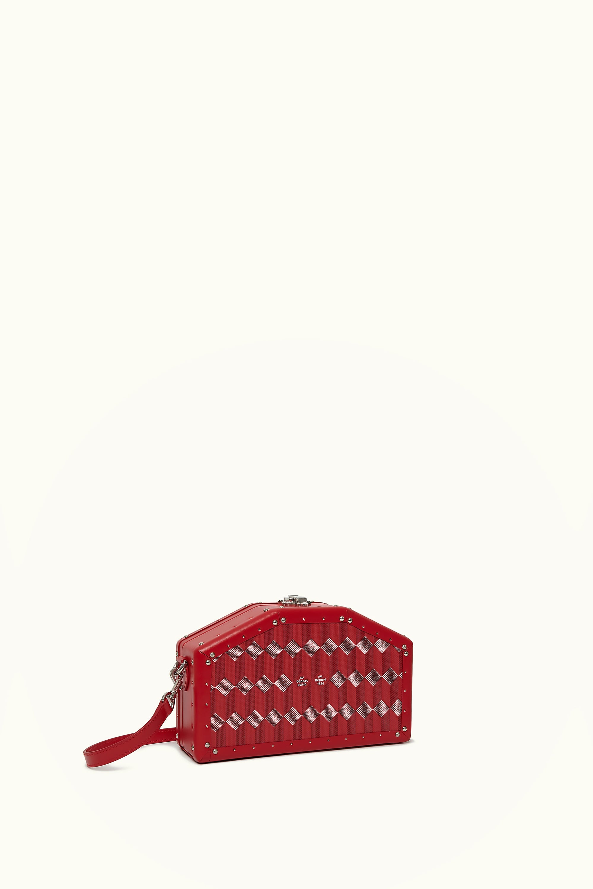 Le Nano Trunk Hexagone Toile Enduite Rouge