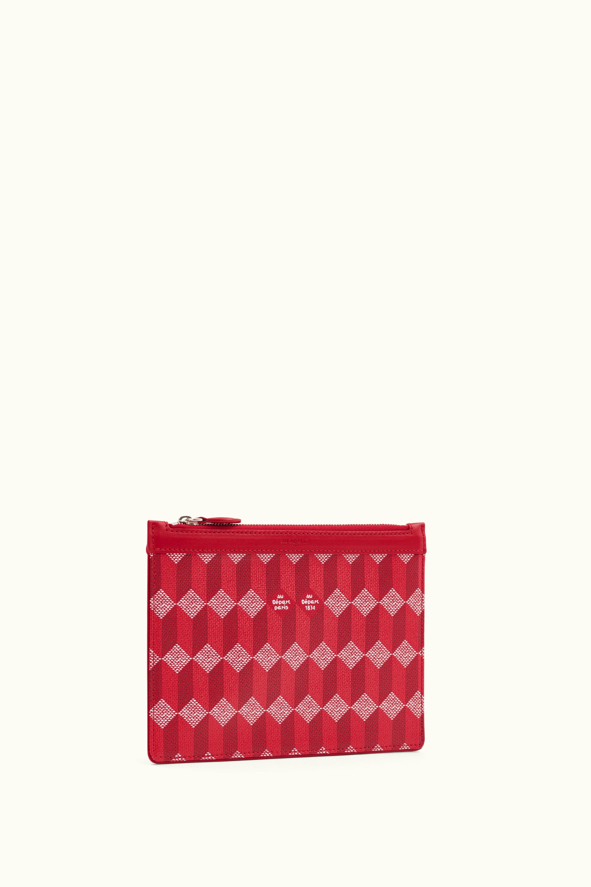 La Pochette M Toile Enduite Rouge