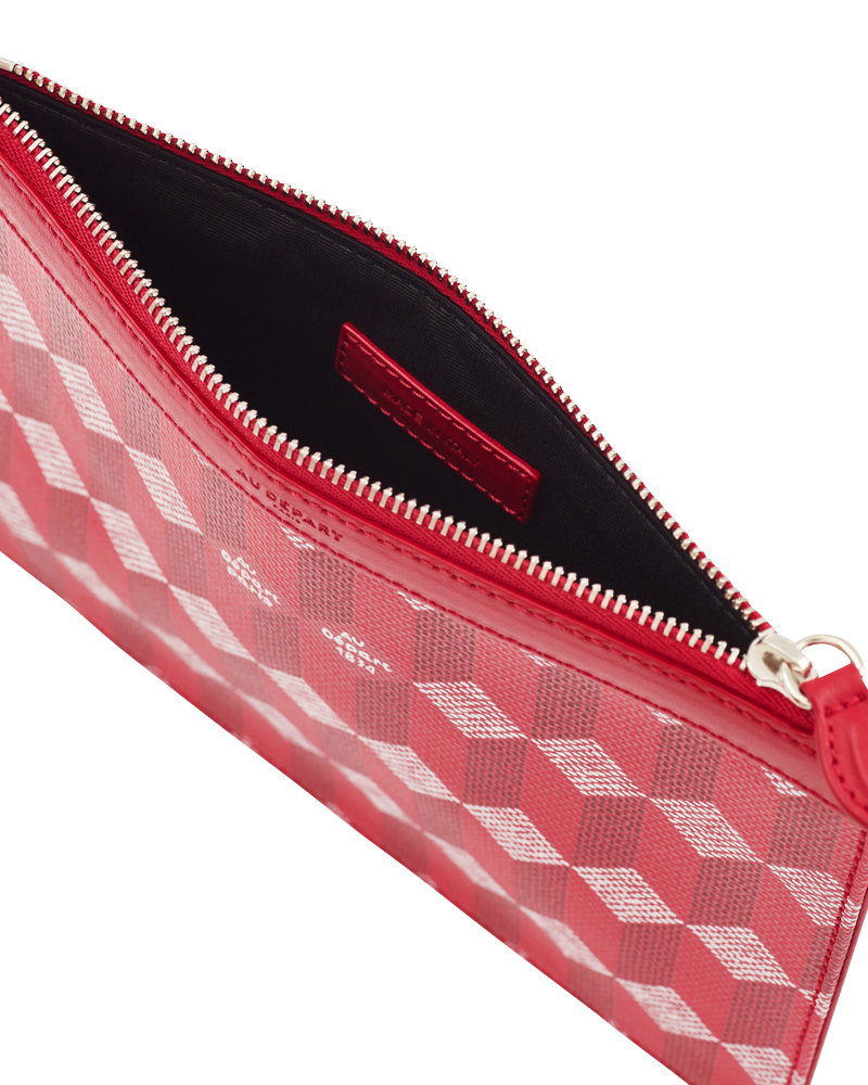 La Pochette M Toile Enduite Rouge