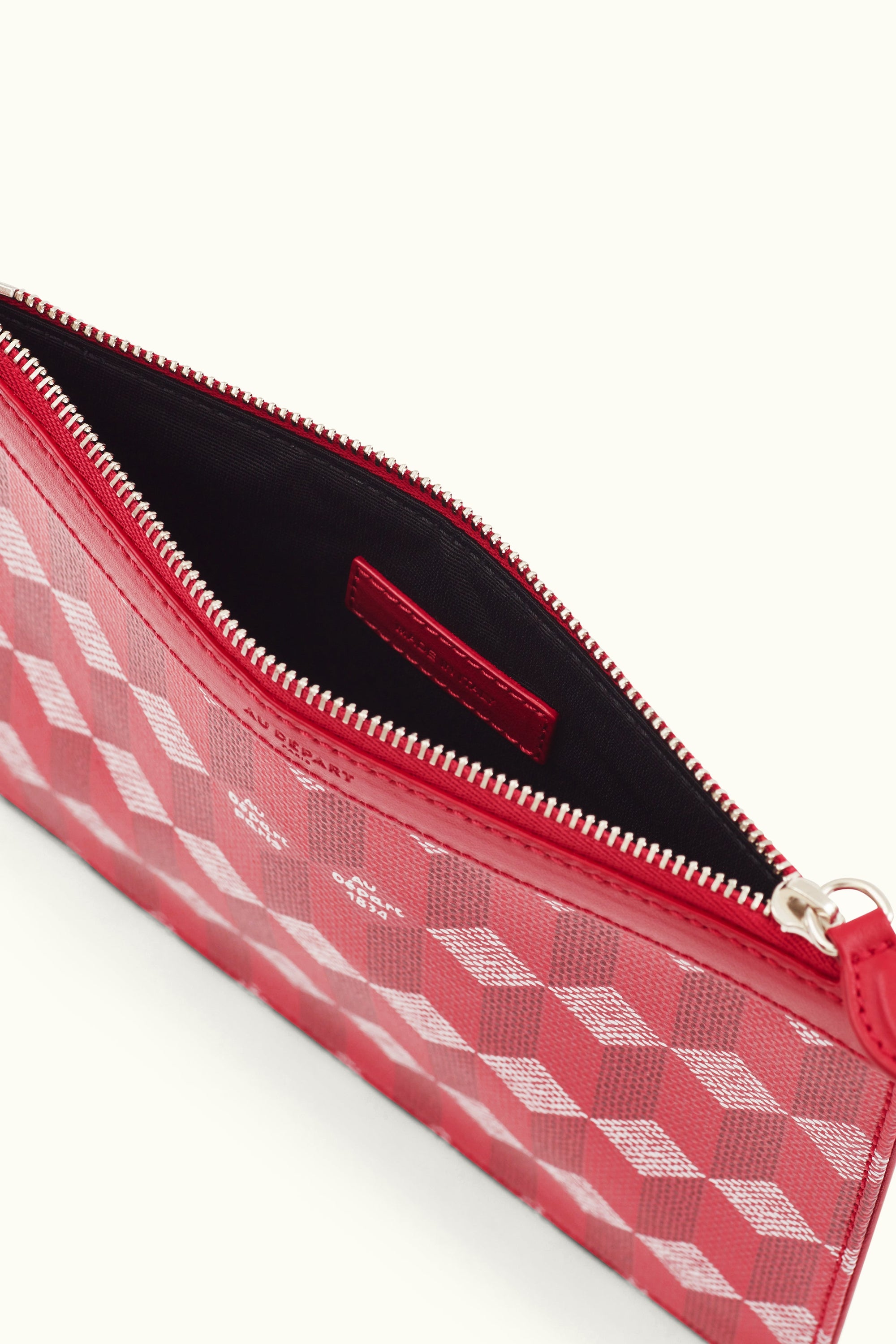 La Pochette M Toile Enduite Rouge