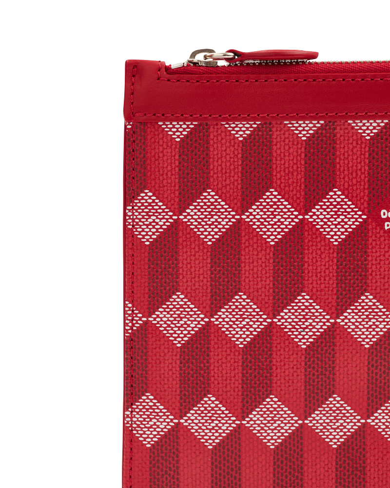 La Pochette M Toile Enduite Rouge