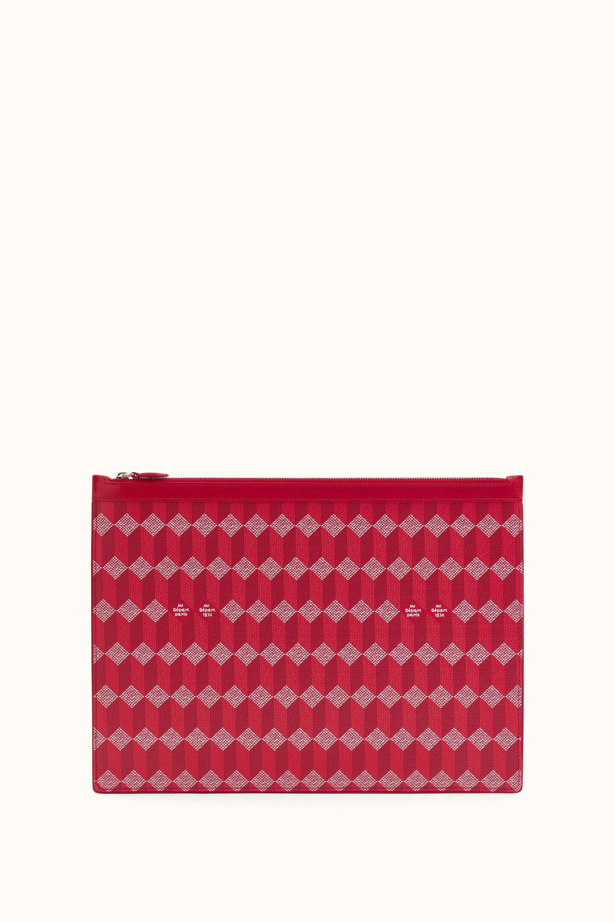 La Pochette XXL Toile Enduite Rouge