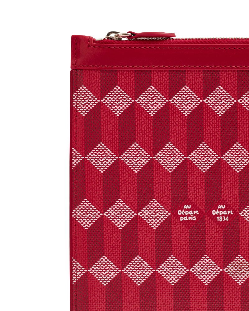 La Pochette XXL Toile Enduite Rouge